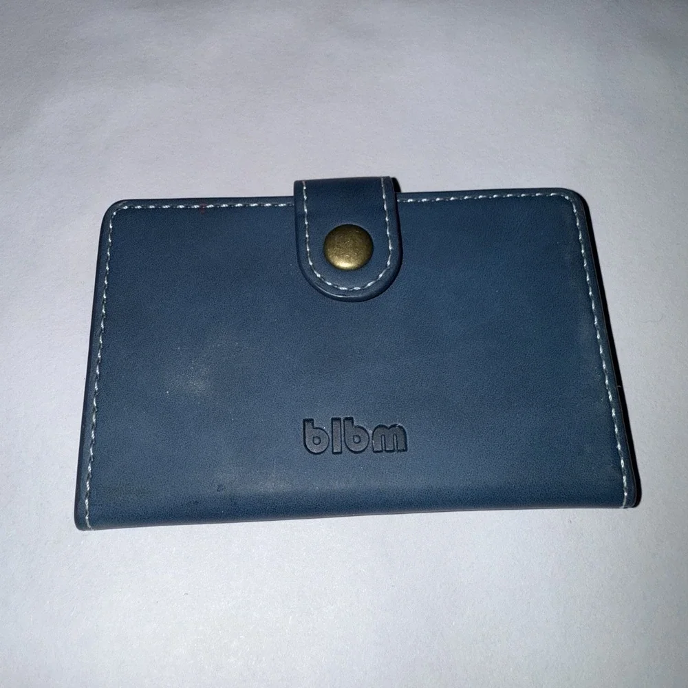 BLBM Bifold Snap Wallet Slim Card Case Blue Unisex